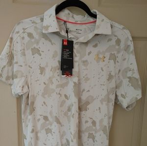 New Men's Under Armour UA Vanish Jacquard Upstream Golf Polo Camo SM 1355202-110